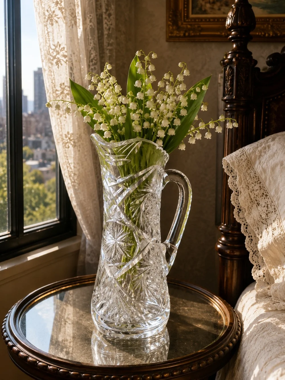 Vintage 1915 American Brillant Cut Lead Crystal Pitcher/ Vase   Incredibe Detail